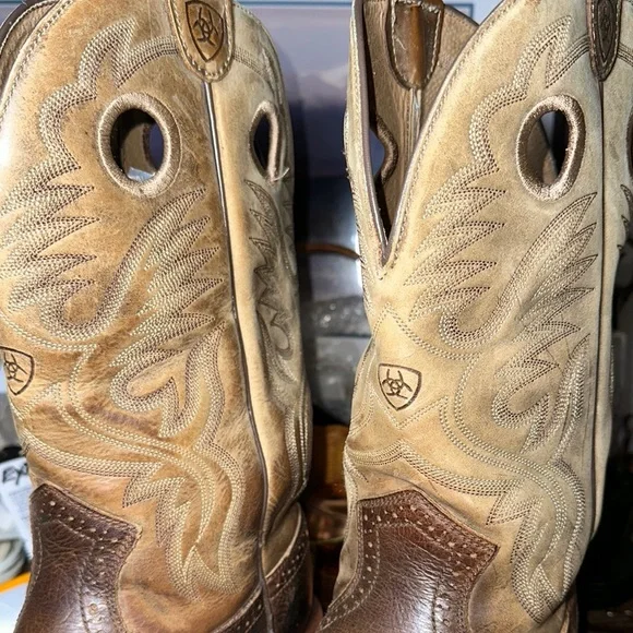 Ariat men’s Brown and Tan Western Cowboy Boots 13D - Picture 6 of 13